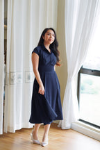 Claire Dress by Bash in Dark Blue
