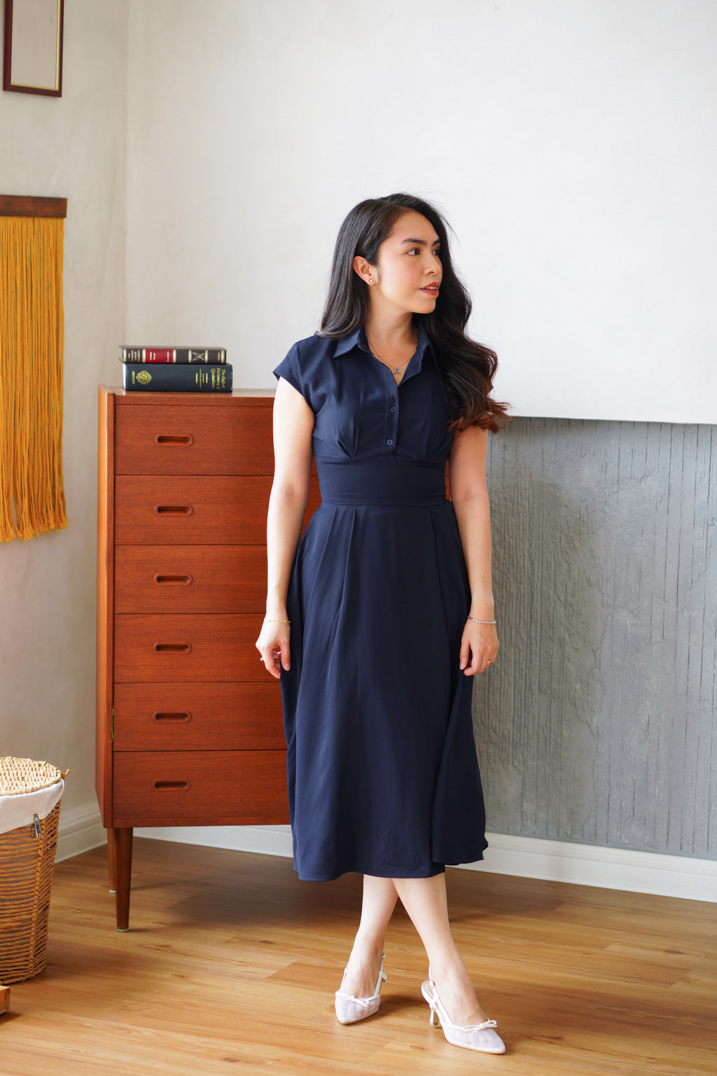 Claire Dress by Bash in Dark Blue
