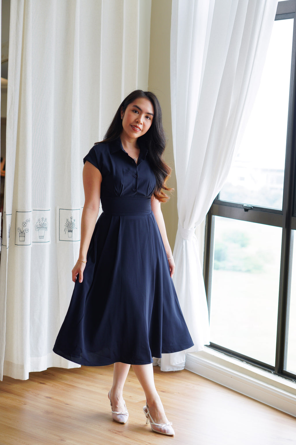 Claire Dress by Bash in Dark Blue