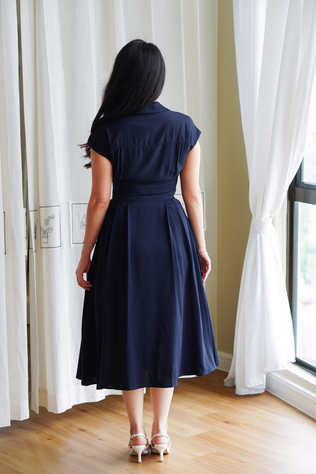 Claire Dress by Bash in Dark Blue