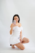 Dream Frost Bustier Corset Mini Bubble Dress in White