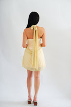 Golden Hour Halter Neck Mini Dress in Yellow