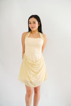 Golden Hour Halter Neck Mini Dress in Yellow