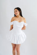 Dream Frost Bustier Corset Mini Bubble Dress in White