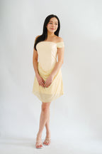 Golden Hour Halter Neck Mini Dress in Yellow