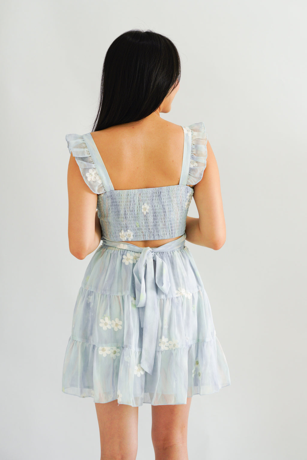 Cloudberry Floral Layered Dress in Blue