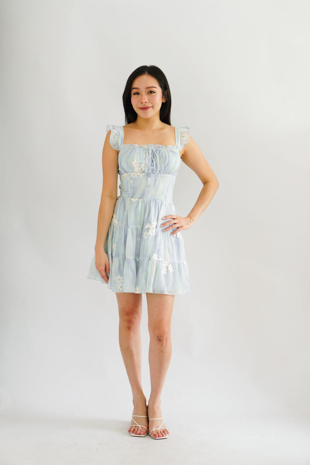 Cloudberry Floral Layered Dress in Blue