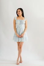 Cloudberry Floral Layered Dress in Blue