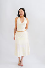 Leia Stripes 2 Piece Skirt Set in Yellow
