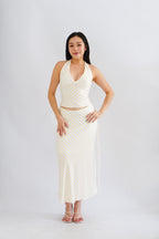 Leia Stripes 2 Piece Skirt Set in Yellow