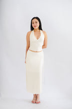 Leia Stripes 2 Piece Skirt Set in Yellow