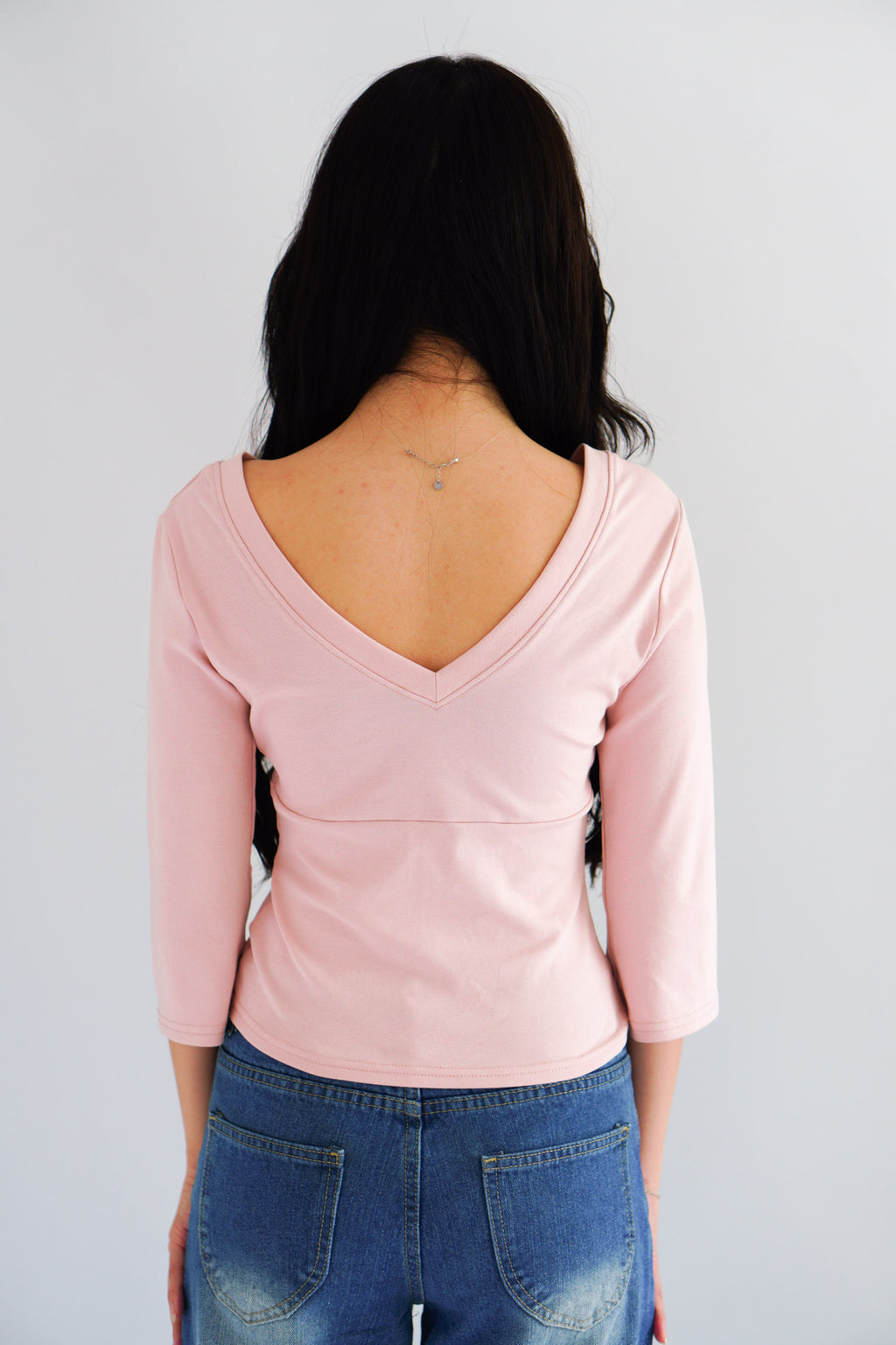 Miss Nara Mid Long Sleeve Top in Pink