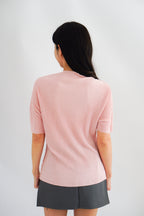 Maureen Pleated High Neck Top in Pink