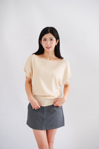 Effie 2 Way Knit Top in Beige
