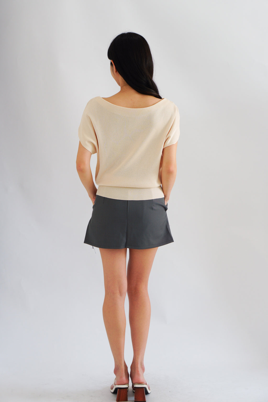 Effie 2 Way Knit Top in Beige