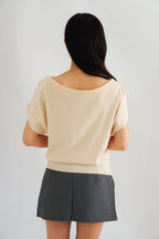 Effie 2 Way Knit Top in Beige