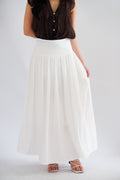 Quina Thick Waist Band Maxi Skirt in White