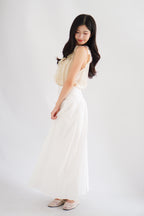 Quina Thick Waist Band Maxi Skirt in White