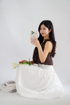 Quina Thick Waist Band Maxi Skirt in White
