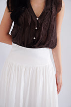 Quina Thick Waist Band Maxi Skirt in White