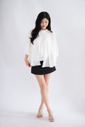 Julie Cape Chiffon Top in White