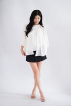 Julie Cape Chiffon Top in White