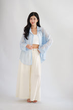 Soira Drawstring Wide Legged Pants in Cream