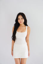 Katie Basic Padded Scoop Neck Tank Top in White