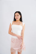 Beth Queen Anne Top in White