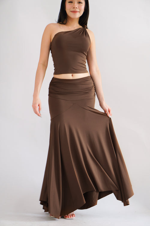 Renice Toga 2 Piece Skirt Set in Brown
