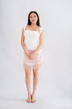 Beth Queen Anne Top in White