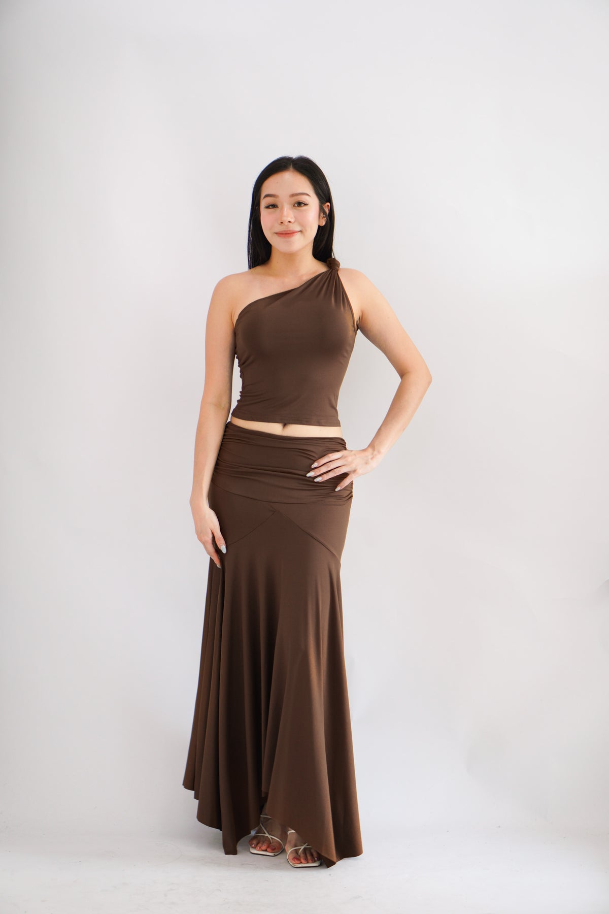 Renice Toga 2 Piece Skirt Set in Brown
