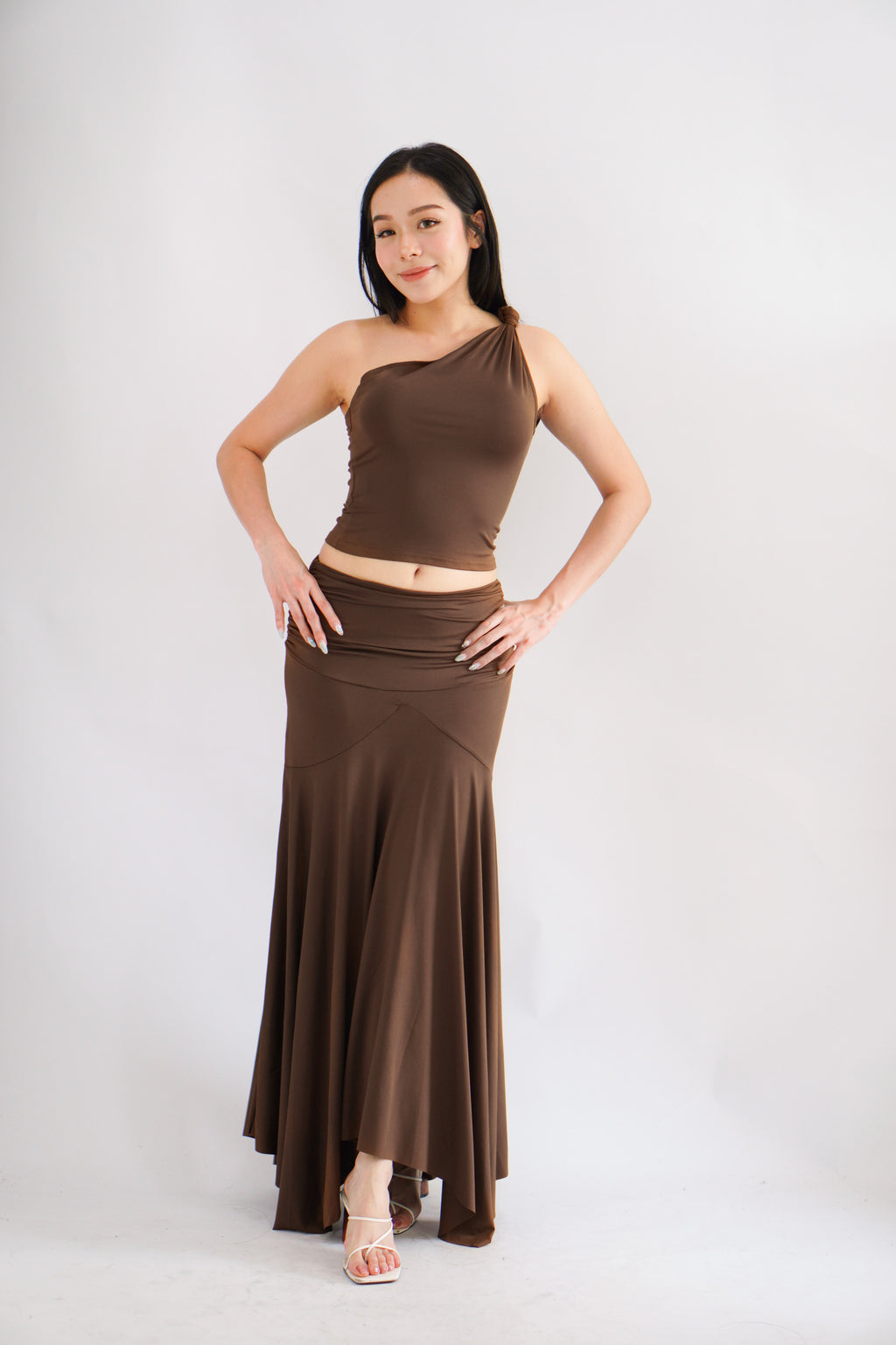 Renice Toga 2 Piece Skirt Set in Brown