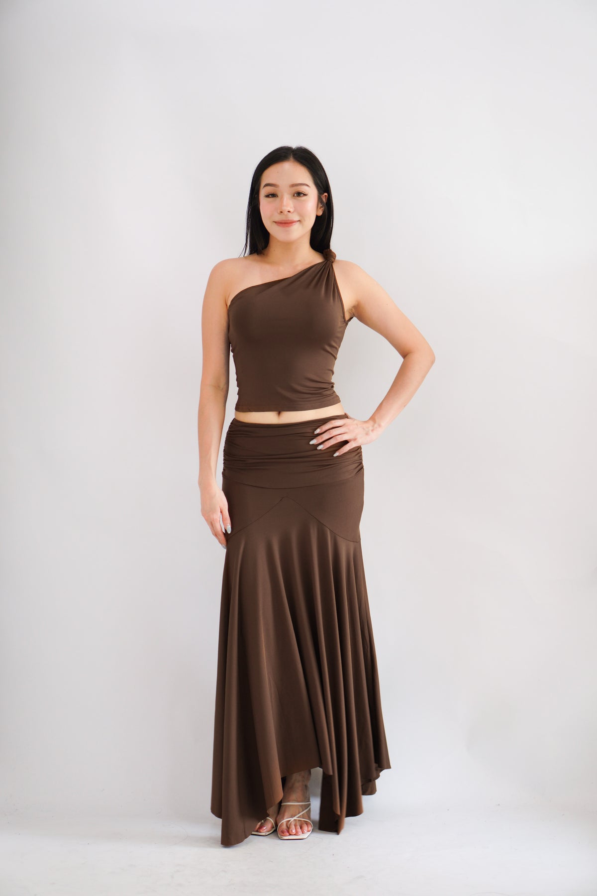 Renice Toga 2 Piece Skirt Set in Brown
