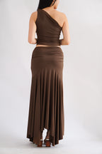 Renice Toga 2 Piece Skirt Set in Brown