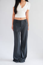 Viona Bell Bottom Low Rise Pants in Grey
