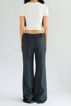 Viona Bell Bottom Low Rise Pants in Grey