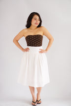 Lycia Polkadot Padded Tube Top in Brown