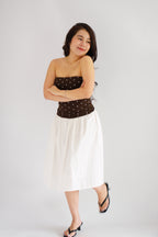 Lycia Polkadot Padded Tube Top in Brown
