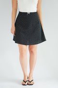 Clovie Polkadot Mini Skirt in Black