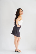 Clovie Polkadot Mini Skirt in Black