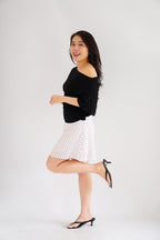 Clovie Polkadot Mini Skirt in White