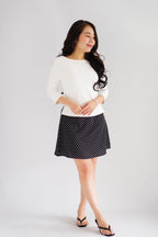 Clovie Polkadot Mini Skirt in Black