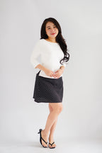 Clovie Polkadot Mini Skirt in Black