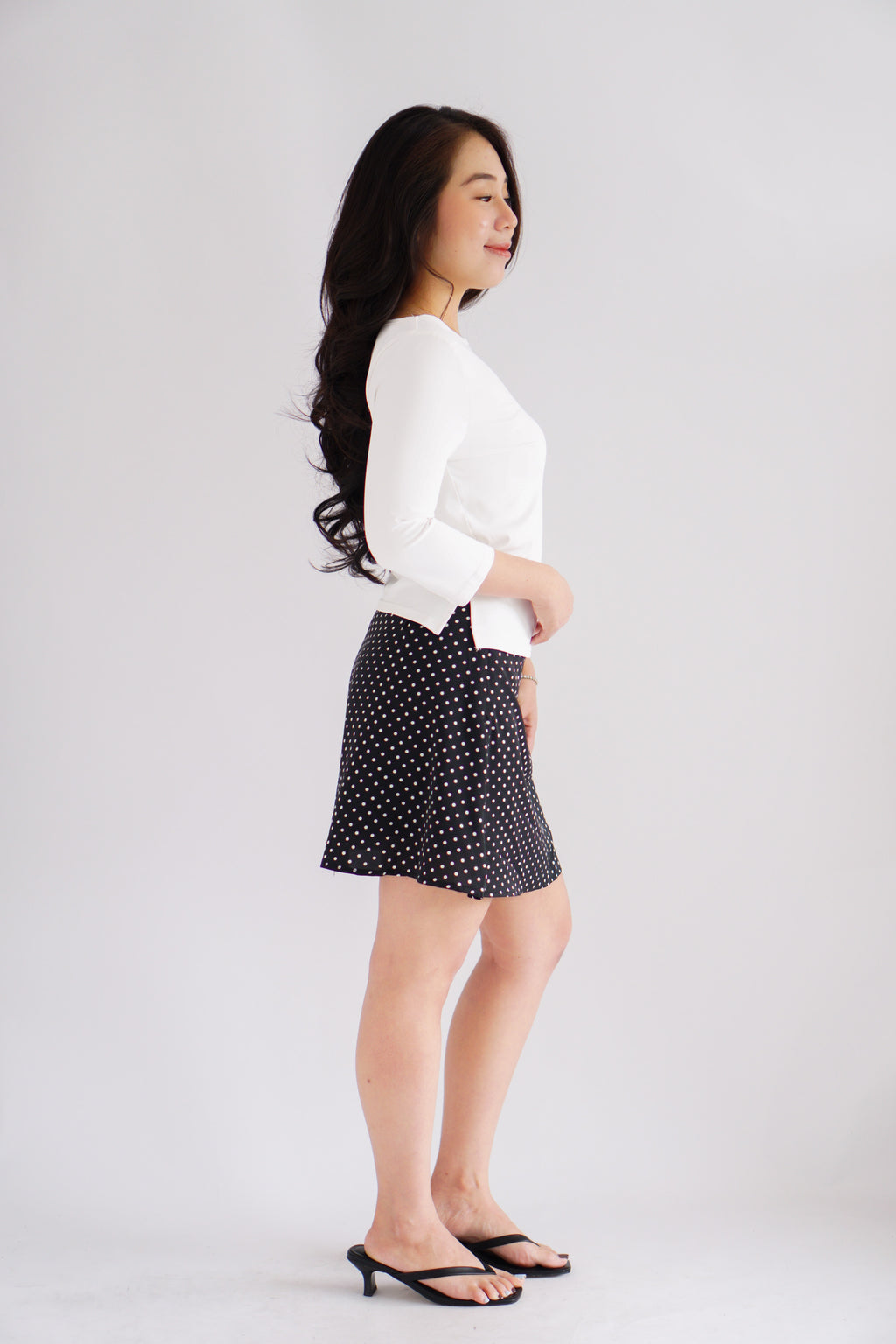 Vanessa Boat Neck Mid Sleeve Top in White