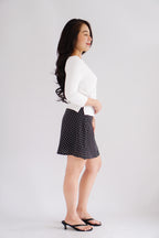 Vanessa Boat Neck Mid Sleeve Top in White