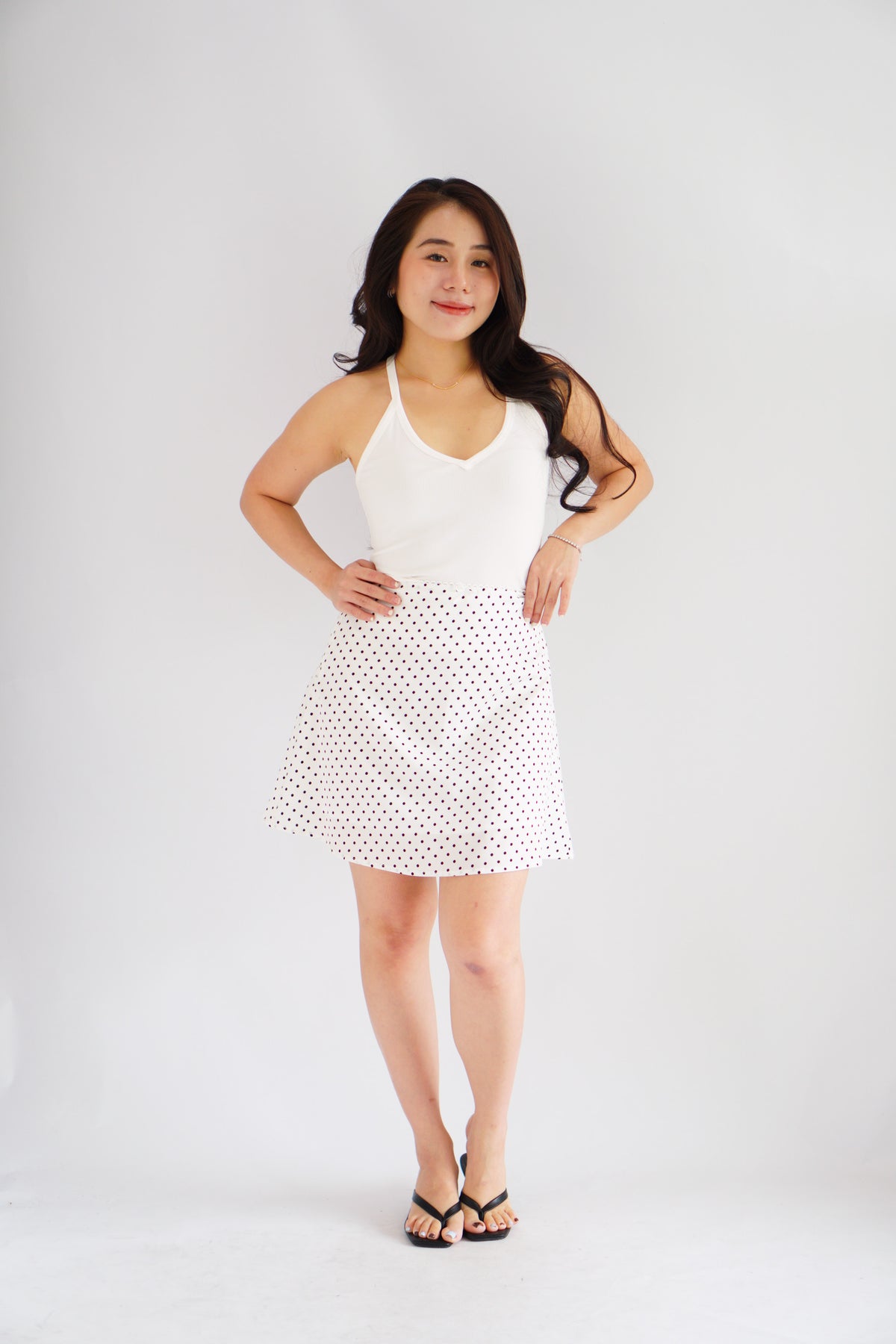 Esme Basic V Neck Camisole Top in White