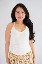 Esme Basic V Neck Camisole Top in White