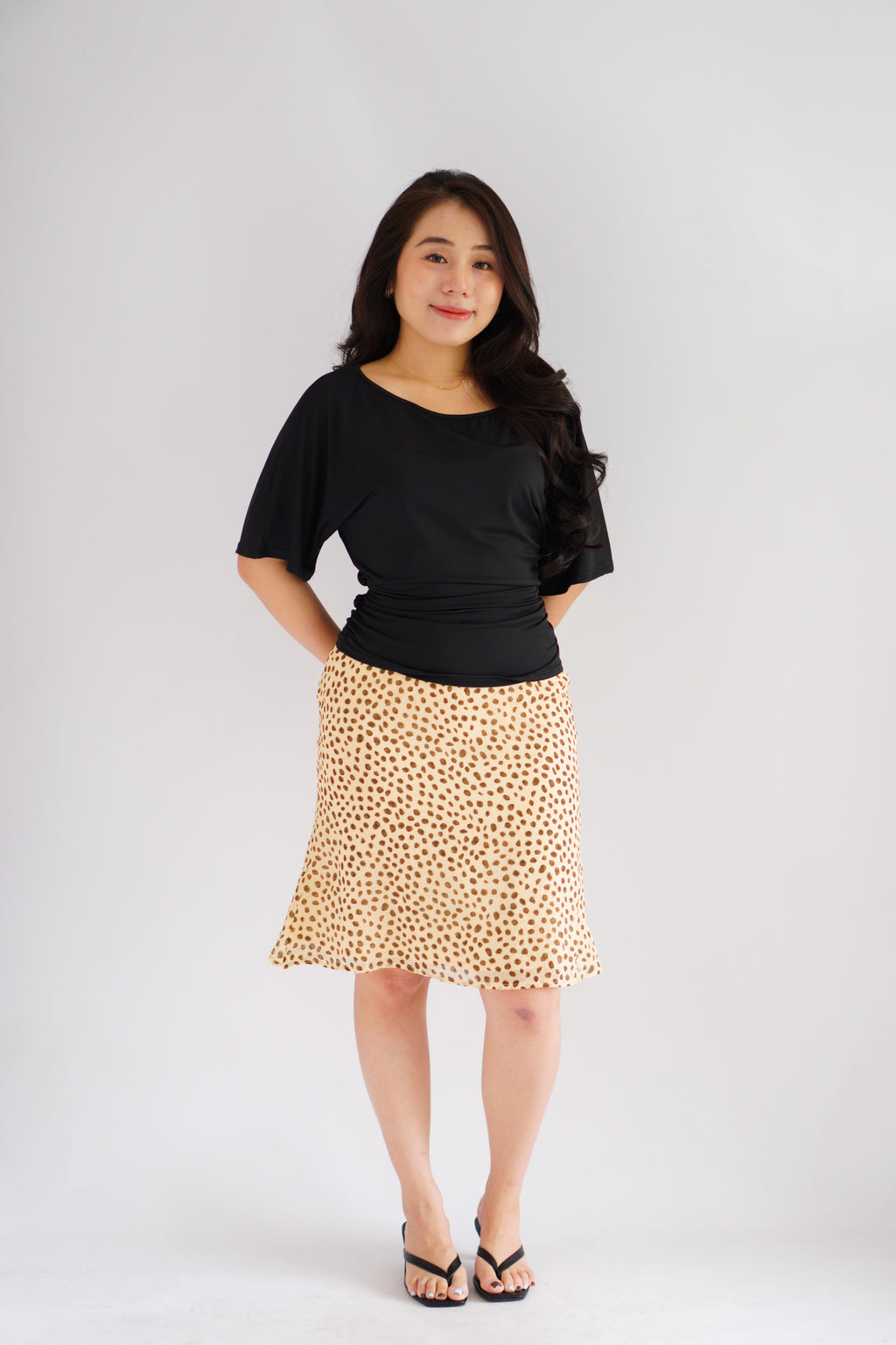 Sasha Leopard Printed Midi Skirt in Yellow