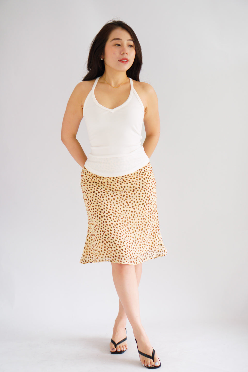 Sasha Leopard Printed Midi Skirt in Yellow